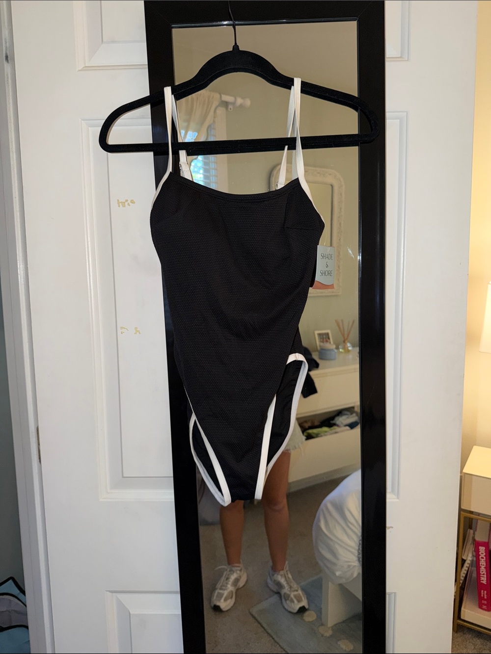 Shade & Shore Black Swimsuit with White Trim